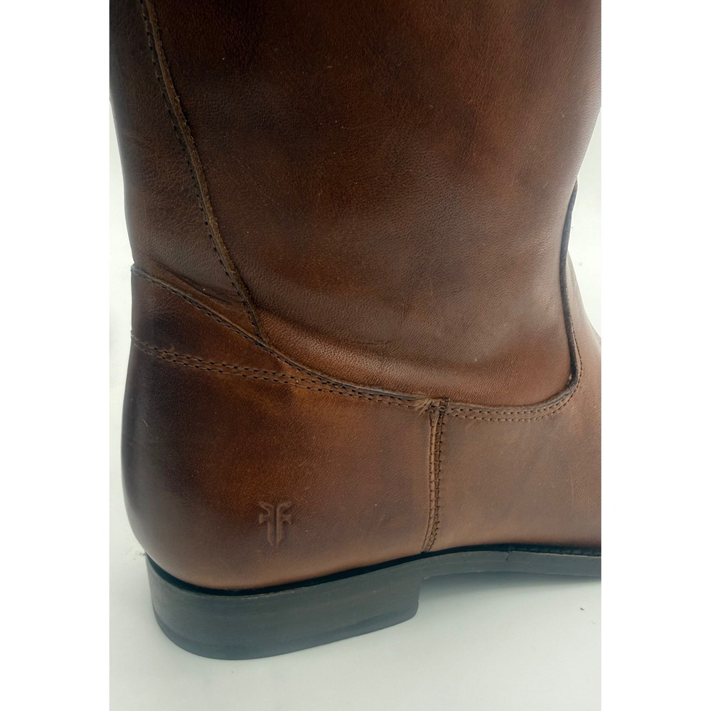Frye Melissa D Ring Riding Boots Caramel Antique Pull Up Leather Sz 9 NWOB - Picture 6 of 11